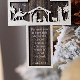 2024 Cross-Shaped Nativity Scene Ornament – Christian Scripture Christmas Gift | Final