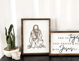 Stunning Jesus Christ “Reaching to Rescue” Wooden Wall Sign