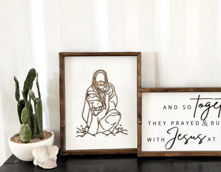 Stunning Jesus Christ “Reaching to Rescue” Wooden Wall Sign