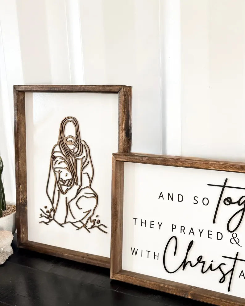 Stunning Jesus Christ “Reaching to Rescue” Wooden Wall Sign