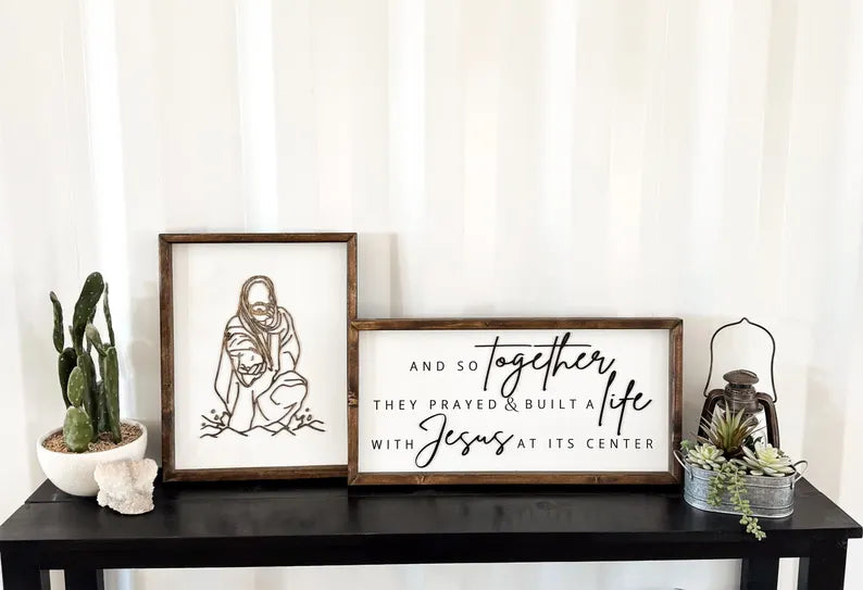 Stunning Jesus Christ “Reaching to Rescue” Wooden Wall Sign