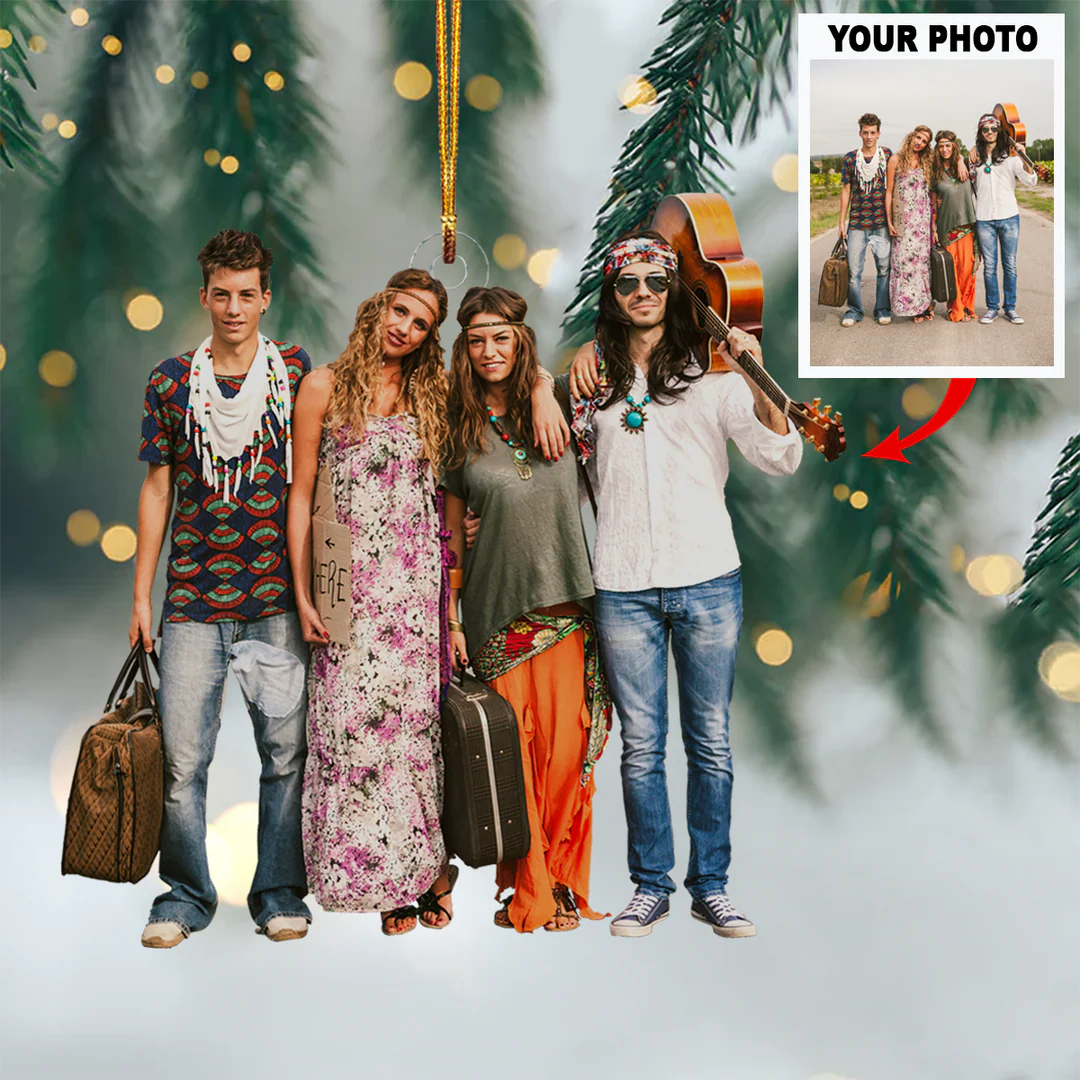 Customized Your Photo Ornament - Personalized Photo Mica Ornament - Christmas Gift For Family Member