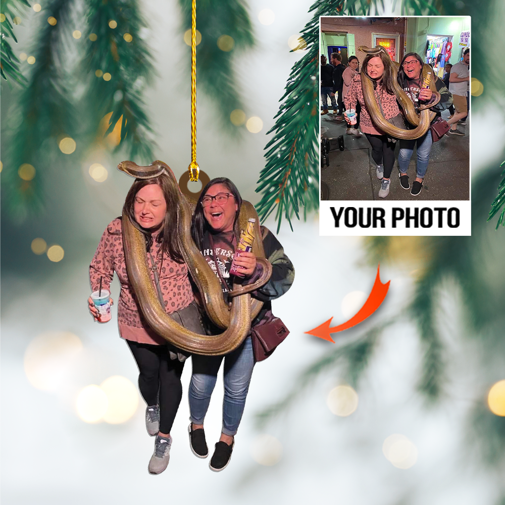 Custom Photo Ornament - Funny Christmas Gift - Christmas, Birthday Gift For Family, Family Members, Mom, Dad, Husband, Wife | Funny Santa