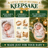 Personalized Baby Bassinet Dreams Photo Ornament - Custom Acrylic Christmas Keepsake