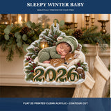 Personalized Sleepy Winter Baby 2026 Photo Ornament - Custom Acrylic Christmas Keepsake - image 4