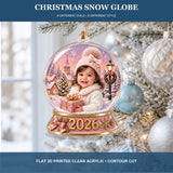 Personalized Baby Christmas Snow Globe 2026 Photo Ornament - Custom Acrylic Christmas Keepsake - image 3