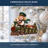 Personalized Christmas Train Baby 2026 Photo Ornament - Custom Acrylic Christmas Keepsake - image 3