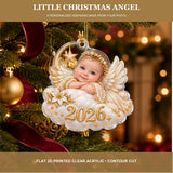 Personalized Little Christmas Angel Baby 2026 Photo Ornament - Custom Acrylic Christmas Keepsake - image 2