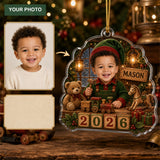 Personalized Toy Workshop Baby 2026 Photo Ornament - Custom Acrylic Christmas Keepsake - image 1