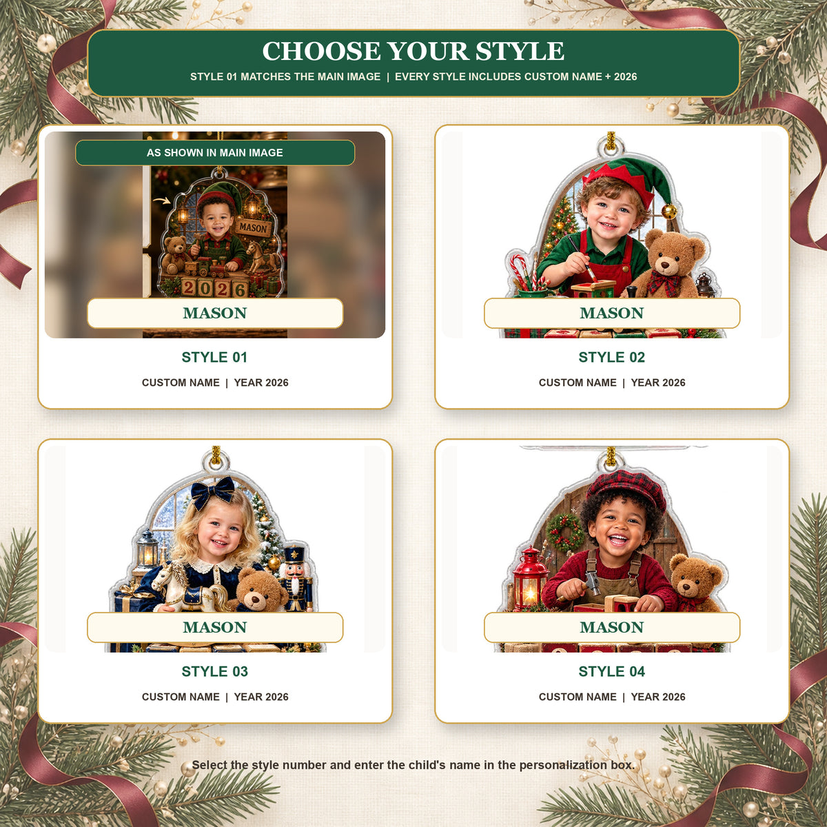 Personalized Toy Workshop Baby 2026 Photo Ornament - Custom Acrylic Christmas Keepsake - image 9