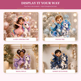 Personalized Chibi Unicorn Dream Photo Ornament - Custom Acrylic Christmas Keepsake - image 5