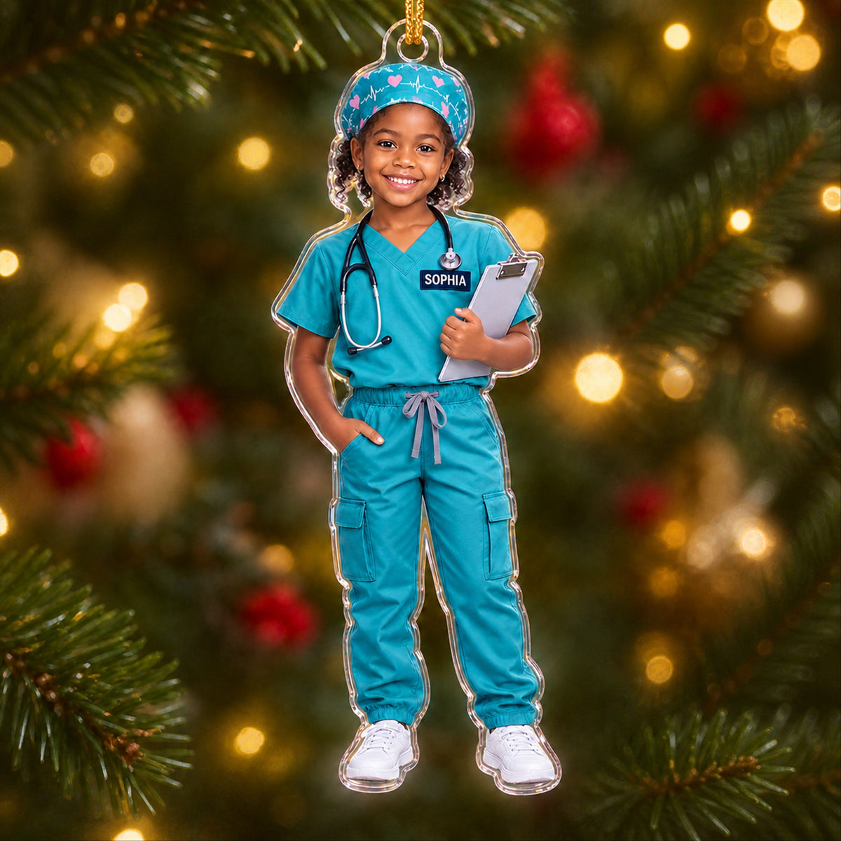Personalized Kids Doctor Photo Ornament - Custom Acrylic Christmas Keepsake - image 3