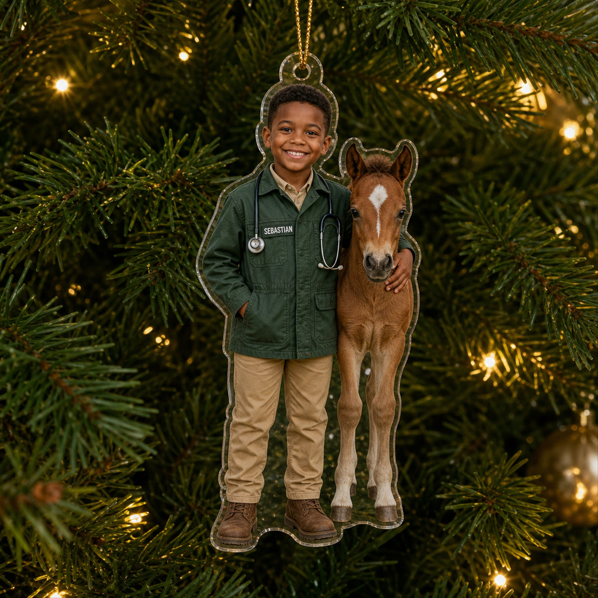 Personalized Kids Veterinarian Photo Ornament - Custom Acrylic Christmas Keepsake - image 3