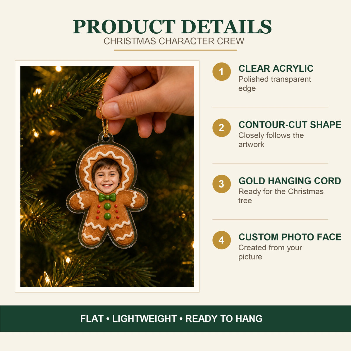 Personalized Kids Christmas Character Photo Ornament - Custom Acrylic Christmas Keepsake - image 5