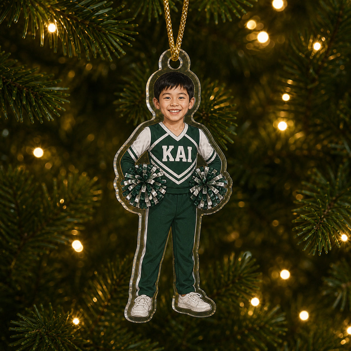 Personalized Kids Gymnastics and Cheer Photo Ornament - Custom Acrylic Christmas Keepsake - image 4