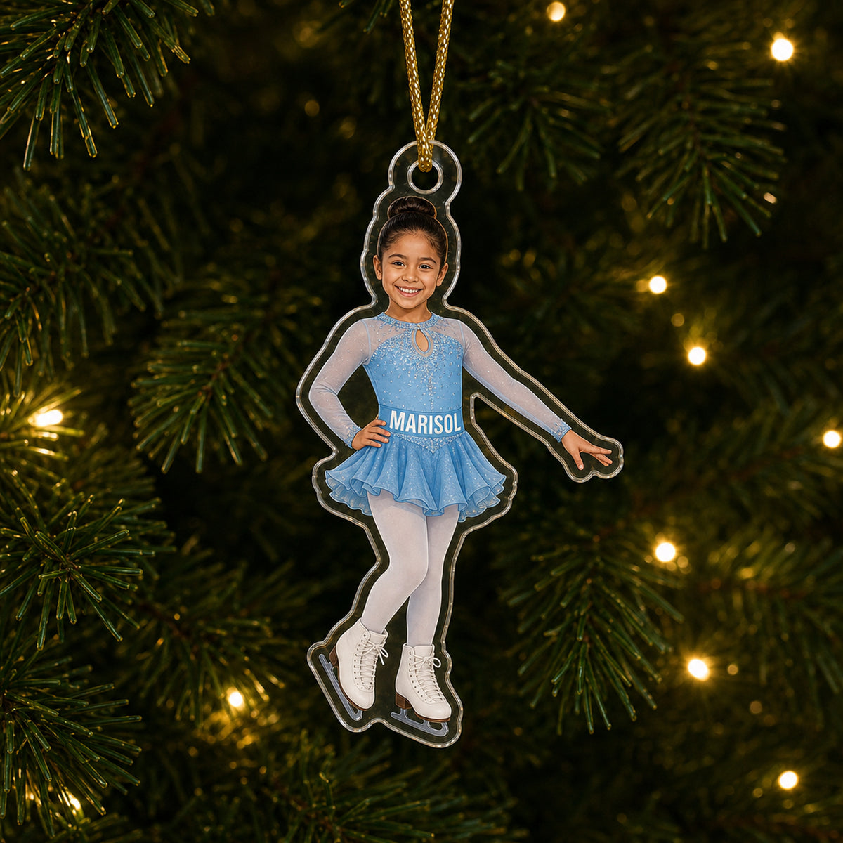 Personalized Kids Winter Sports Photo Ornament - Custom Acrylic Christmas Keepsake - image 4