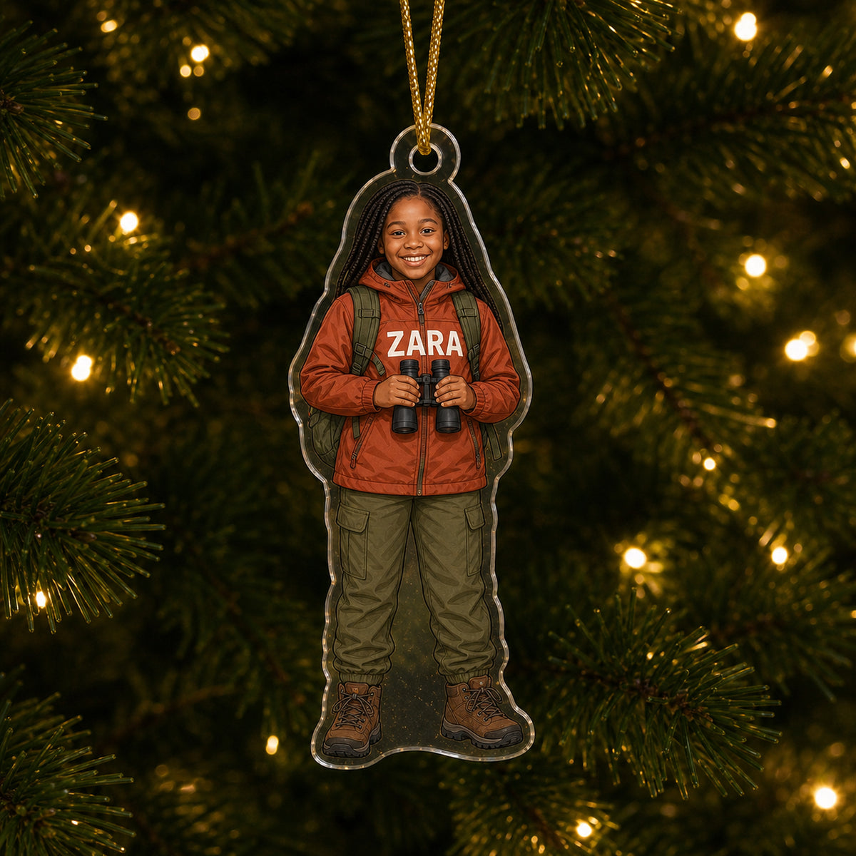 Personalized Kids Outdoor Adventure Photo Ornament - Custom Acrylic Christmas Keepsake - image 2