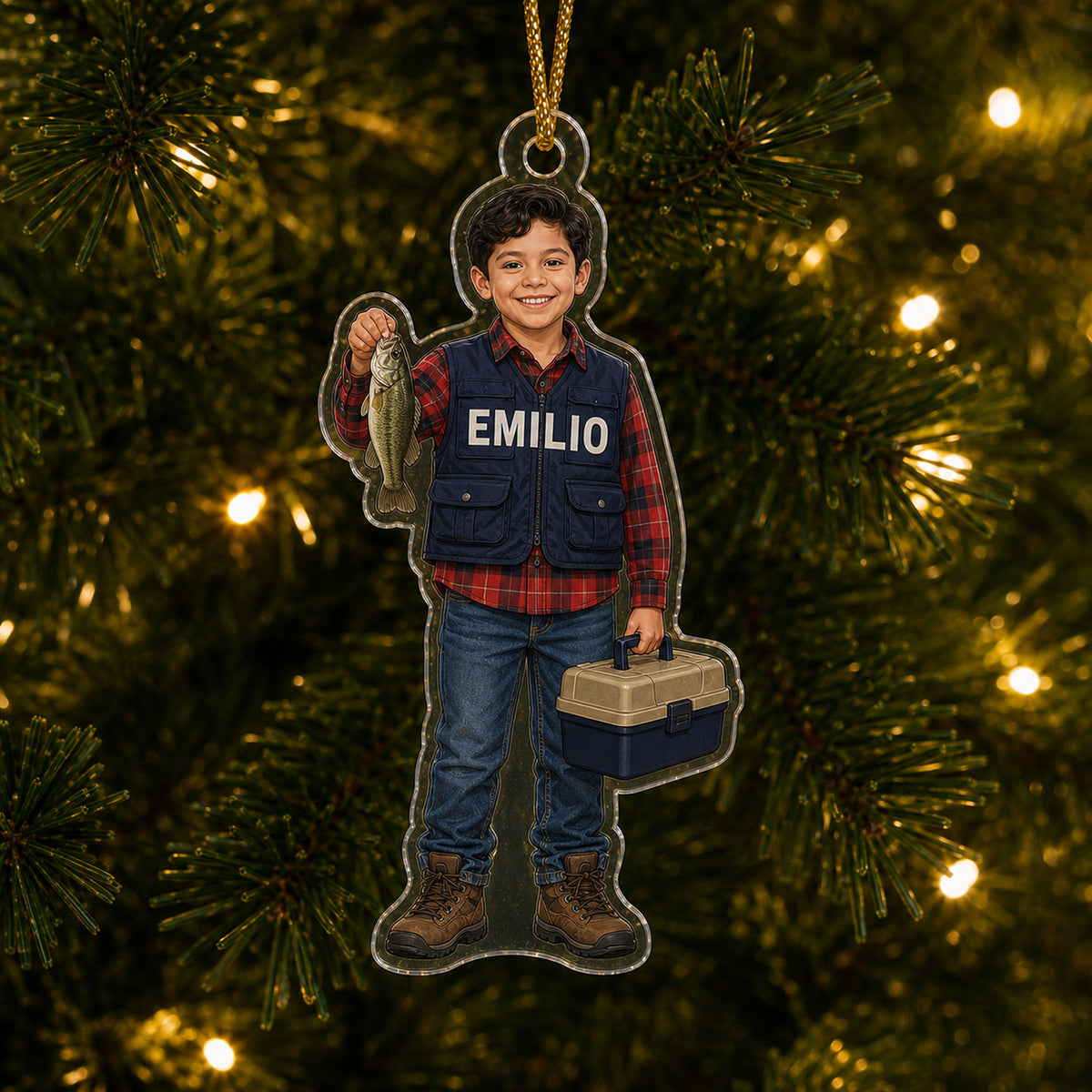 Personalized Kids Outdoor Adventure Photo Ornament - Custom Acrylic Christmas Keepsake - image 3