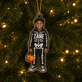 Personalized Kids Halloween Costume Photo Ornament - Custom Acrylic Christmas Keepsake - image 2