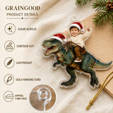 Personalized Dinosaur Rider Christmas Photo Ornament - Custom Acrylic Christmas Keepsake - image 8