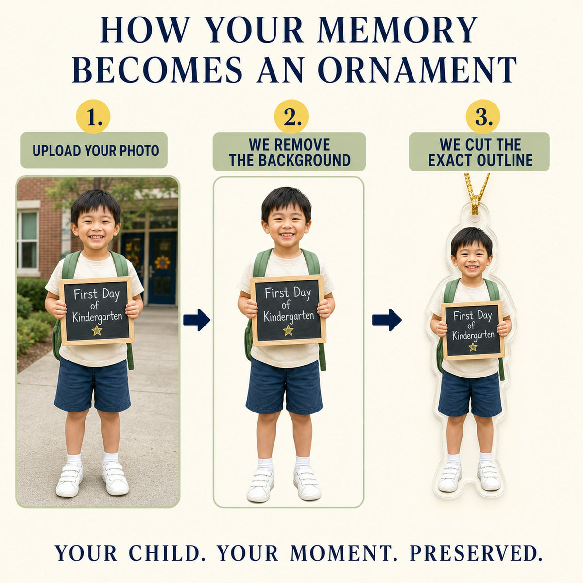 Personalized First Day of School Photo Ornament - Custom Acrylic Christmas Keepsake - image 5