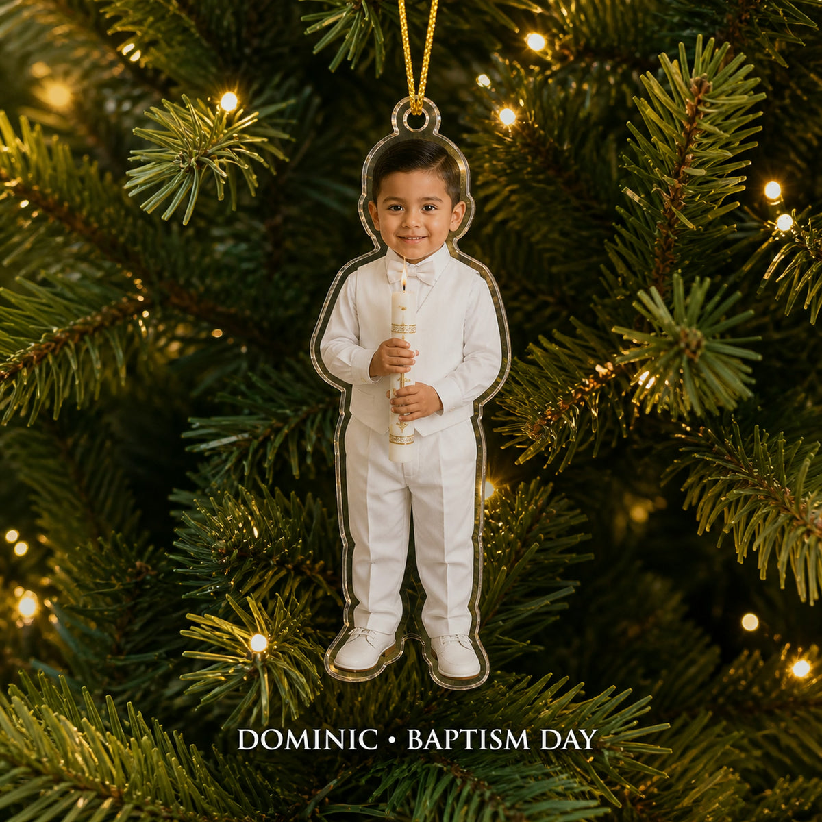 Personalized Baptism and First Communion Photo Ornament - Custom Acrylic Christmas Keepsake - image 2