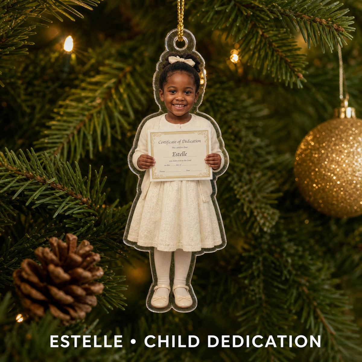 Personalized Baptism and First Communion Photo Ornament - Custom Acrylic Christmas Keepsake - image 3