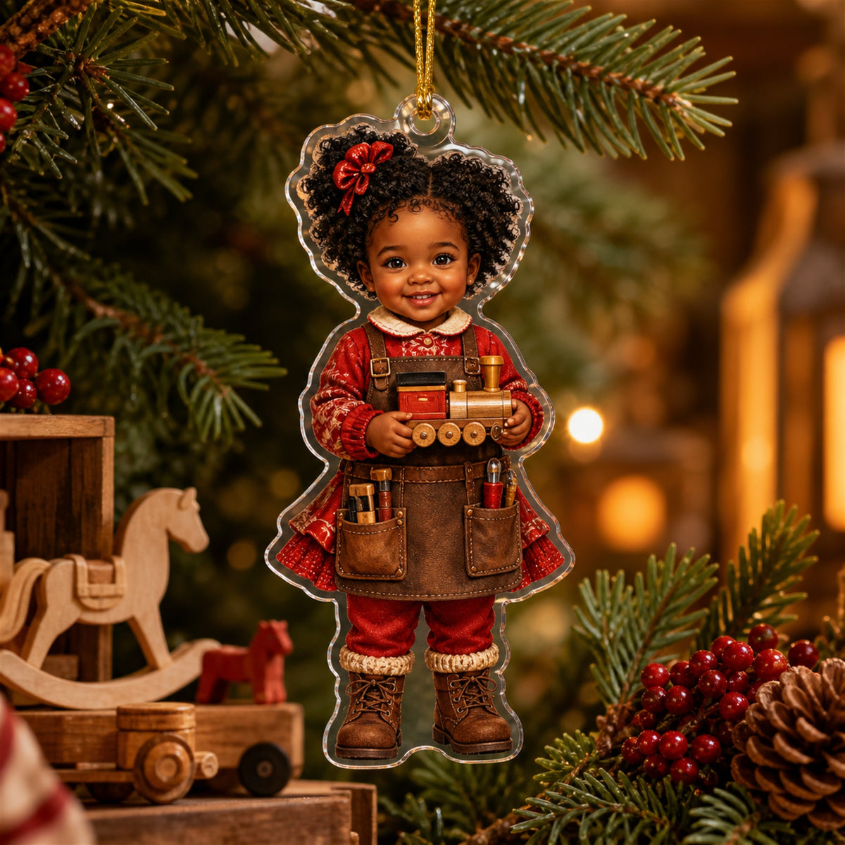 Personalized Baby Santa Christmas Photo Ornament - Custom Acrylic Christmas Keepsake - image 2
