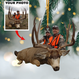 Customized Photo Ornament I Love Being A Hunter - Personalized Photo Mica Ornament - Christmas Gift For Hunting Lovers, Hunter | Hunting