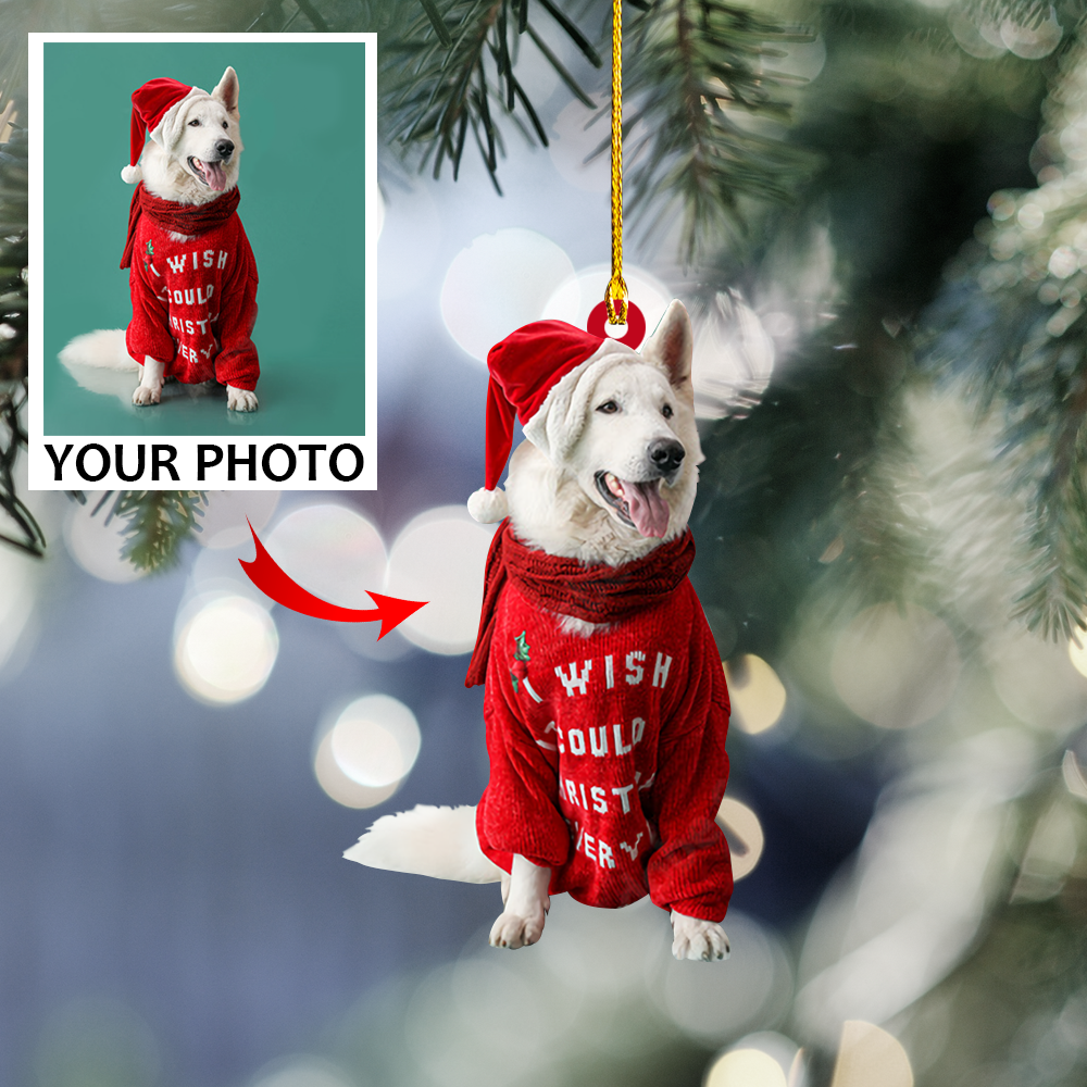 Customized Photo Ornament - Personalized Photo Mica Ornament - Christmas Gift For Pet Lovers, Dog Mom, Cat Mom | Dog