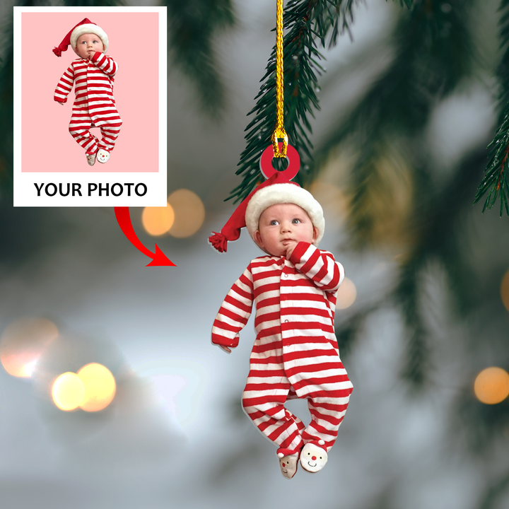 Personalized Photo Ornament - Christmas Gift For Family Member, Friends - Customized Your Photo Baby Ornament | Kids